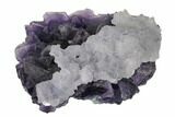 Fluorite Over Purple Octahedral Fluorite - Fluorescent! #149684-2